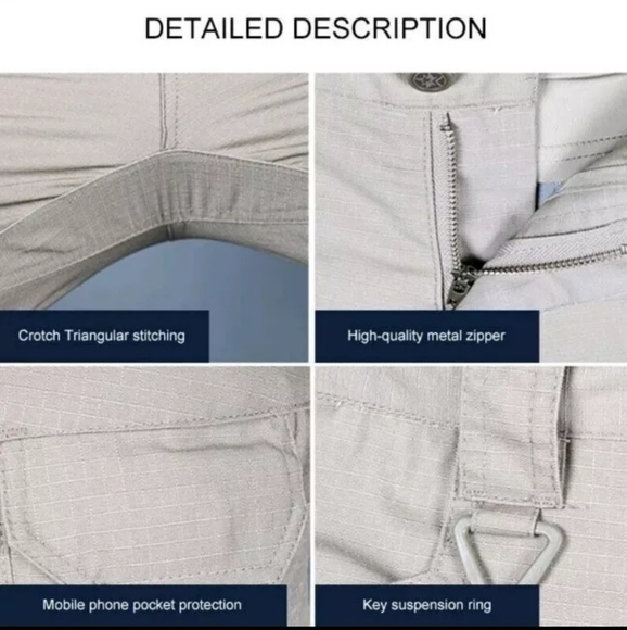 Mens Tactical Waterproof Hiking Military Outdoor Working Pants with Belt combat - Picture 5 of 16